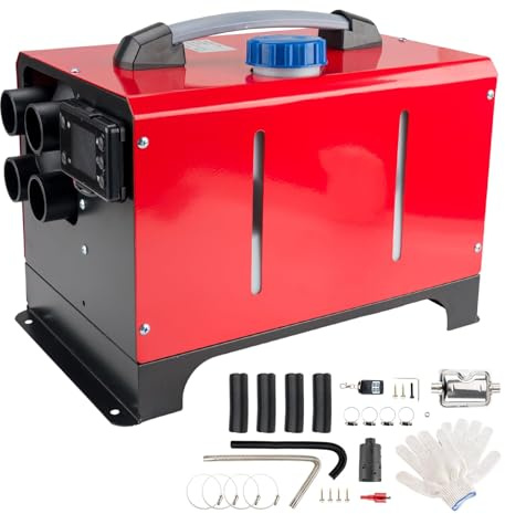ShockFlo 5KW Diesel Air Heater All-in-One Diesel Heater 4 Holes Parking Heater Diesel Night Air Heater With LCD Switch & Remote Control for Car Boats Truck Motorhome SUV RV