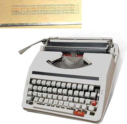 forestalk Vintage manuelle Schreibmaschine, Maschinen-Schreibmaschine, tragbare flexible Tasten, klare Handschrift, traditionelle tragbare manuelle Schreibmaschine mit Etui