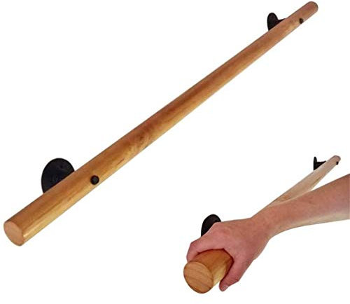 Corrimano per scale in legno con staffa, ringhiera in pino naturale, antiscivolo, per interni ed esterni, ideale per uso ospedaliero e asilo, 100 cm