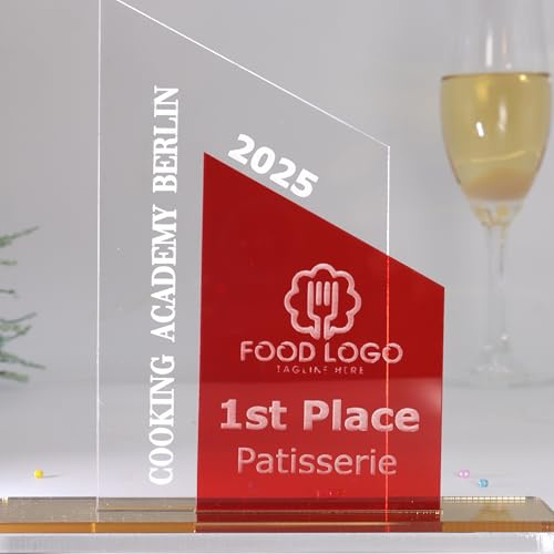 Personalisierbarer Award – Award und Trophäe, Acrylglas, Firmen Mitarbeiter Jubiläum, Anpassbare Auszeichnung, Wettbewerb Pokal, Kristall Glas 145x95x6 mm