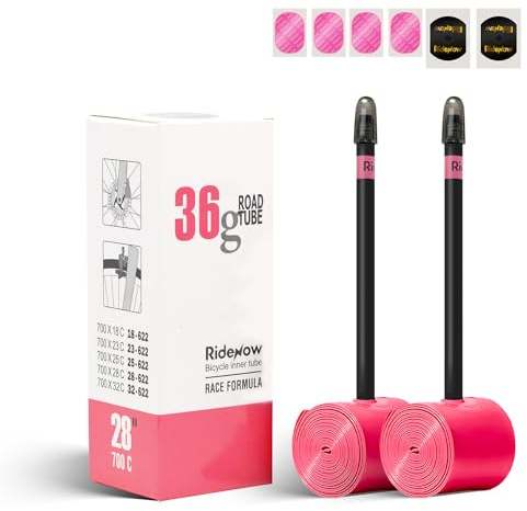 RideNow 36 g TPU-slang, vägcykel, kompatibel med 700 x 18/23/25/28/30/32C, 2-pack 700C ultralätt cykelslang med Presta ventil 85 mm