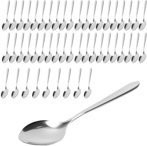 KOHAND 50 Piece Spoon Set, Stainless Steel Dessert Spoons, Table and Soup Spoons Cutlery, Dishwasher Safe, 16.7X 3.8cm