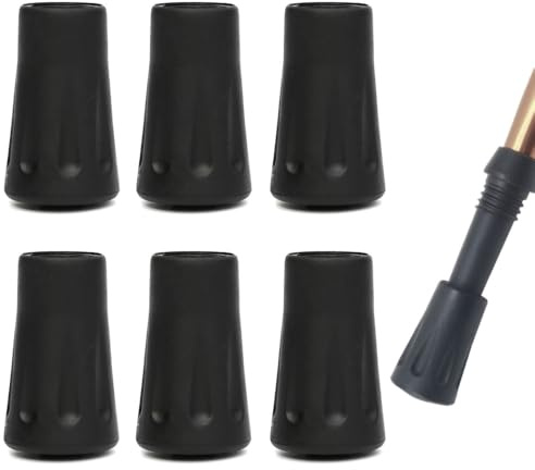 Naisfei Gummipuffer für Wanderstöcke 6 Stück, Profi Wanderstock Aufsatz Set für Nordic Walking Stöcke, Ersatz Gummi Puffer für Trekking/Urban Walking，Dämpfung rutschfest Wanderstock Spitze，für Wande