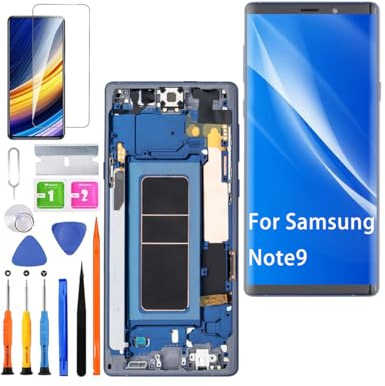 Écran pour Samsung Note9 N960F N9600 TFT Bleu avec Cadre | Sans Empreintes Digitales，avec Kit de réparation，TFT LCD，Affichage HD，Remplacement d'écran,non Courbé,pour Modèle:N960U