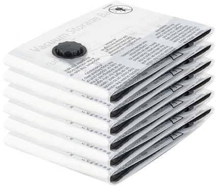 Borsa sottovuoto, 6 Pezzi, Sacchetto sottovuoto per aspirapolvere, Compressione, Riutilizzabile, per Biancheria da Letto, Abbigliamento, Piumini, Materasso, Tenda e Viaggi(60 x 40 cm)