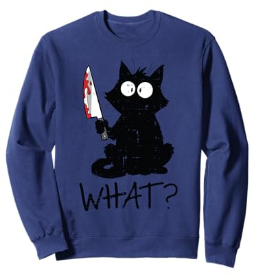 Couteau de Chat Noir Quel Costume d'halloween Amusant pour Femmes, Hommes et Enfants Sweatshirt