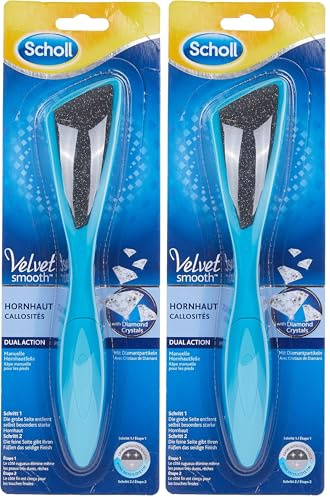Scholl Velvet Smooth Hornhautfeile Mit Diamantpartikeln Fußpflege - Hornhaut Entfernen Fuß Sanft, Sofort Sichtbare Ergebnisse, Dual Hornhautentferner Mit Grober Und Feiner Seite, Ergonomischer Griff