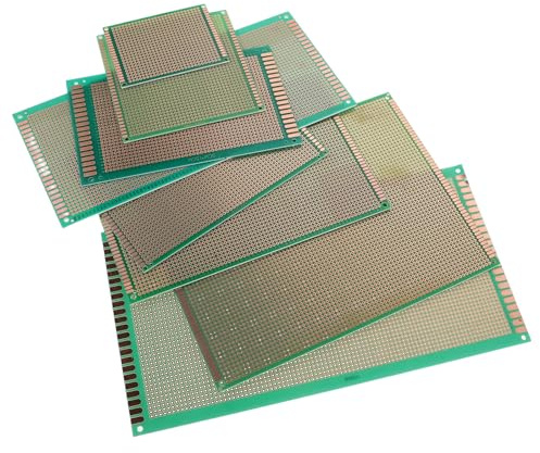 Vaguelly 8pcs Green Fiberglass Single-sided Pcb Breadboard Kit for DIY Soldering Electronics, Portable Circuit Boards with Multiple Sizes for Electronic Module Assembly and Prototyping