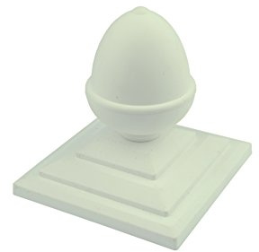 6 x Linic White Acorn Fence Top Finials + 4 Fence Post Caps. UK Made. (GT0016) Free UK Delivery