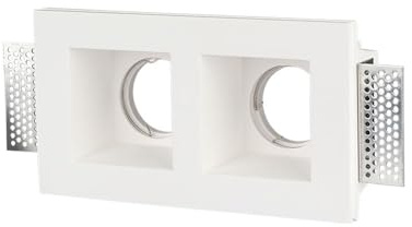 V-TAC Portafaretto LED da Incasso Quadrato 2*GU10 e GU5.3 (MR16) Corpo in Gesso Bianco