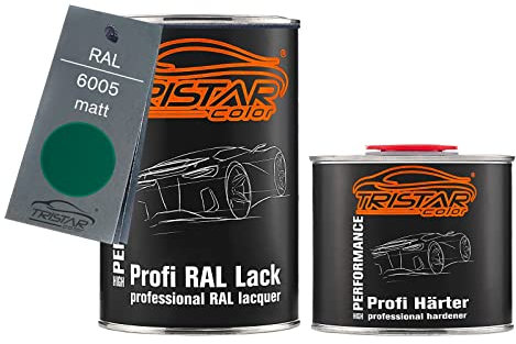 TRISTARcolor RAL 6005 Moosgrün matt 2K Autolack 1,5 Liter / 1500 ml Dose inkl. Härter