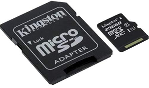 Kingston SDCS/256GB MicroSD Canvas Select Geschwindigkeiten der Klasse 10 UHS-I – bis zu 80 MB/s Lesezugriff (mit SD-Adapter)- Erwecken Sie HD-Videos zum Leben