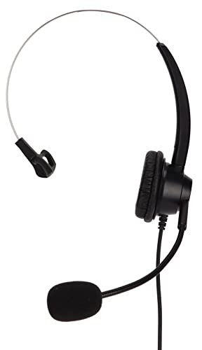 Goshyda Headset mit Mikrofon, Einseitig Kabelgebundenes Business-Headset 3,5-mm-Klinke Mono-Kopfhörer mit Noise Cancelling-Mikrofon für Callcenter, Inline-Lautstärkeregelung, für Telemarketing