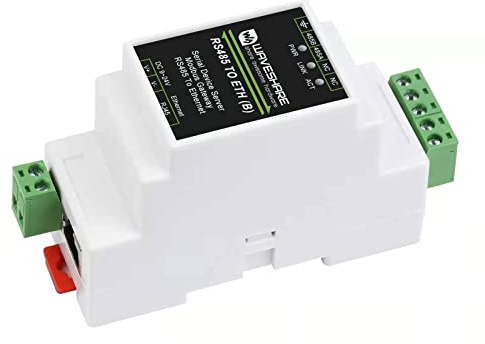 RS485 to RJ45 Ethernet Converter Module, Industrial Rail-mount RS485 Serial Server,TCP/IP to Serial Module,300~115200 bps Baudrate,10 / 100M auto-negotiation RJ45 connector