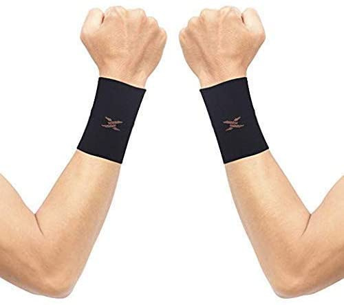 Thx4COPPER 1 Paar Handgelenkbandage für Sport, Arbeit, Handgelenkbandage für Tennis, Handgelenkbandage für Karpaltunnelsyndrome, Arthritis, Schwarz-2XL