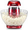 BEPER P101CUD052 Machine a Pop Corn à air Chaud - Machine Pop Corn avec Bol à popcorn Extractible Sans Graisse ni Huile Rouge