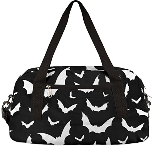 Sporttasche für Damen und Herren, kleine Reisetasche für Sport, Fitnessstudio, Yoga, Wochenendausflüge, Reisen, Übernachtung, Workout-Tasche, Cheer Dance Bag für Mädchen, Jungen, Teenager, Fledermaus