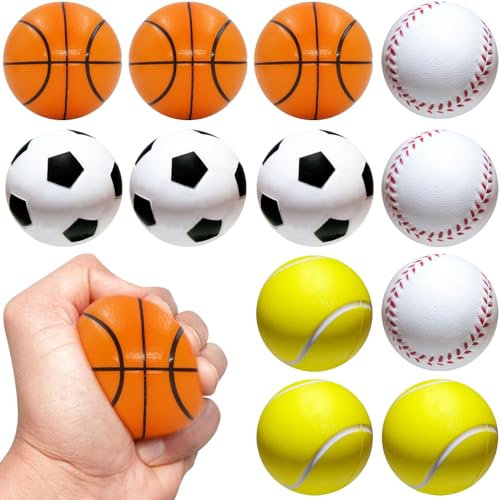 Mini-sportbollar, 12 stycken minifotboll, skumbollar, skum tennisbollar för barn och vuxna för fotbollsfest, souvenir för barns födelsedagar