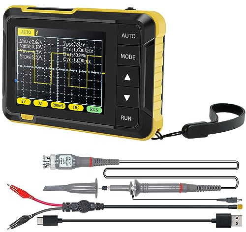 Kit oscilloscopio a mano il palo 1000 mAh Oscilloscopio digitale portatile portatile 2,8 pollici Display professionale DSO152 Small Oscilloscopio 2,5 ms / s Frequenza di campionamento 200 kHz