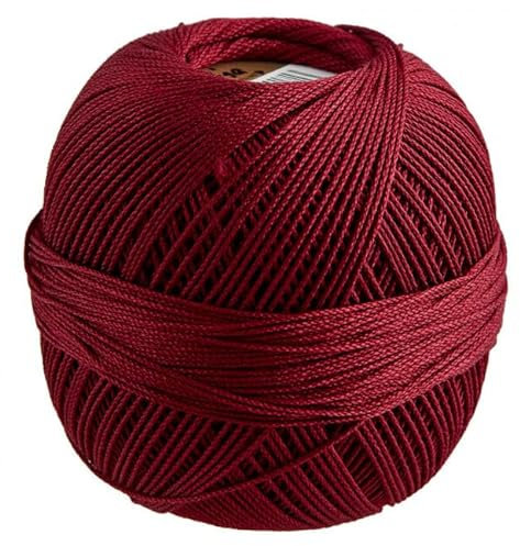 Elisa Häkelgarn Filethäkelgarn Stärke 5, 50 g/200 m LL, 100% Baumwolle gekämmt, mercerisiert, gasiert, NS 1,75-2,0mm, (8513 weinrot)