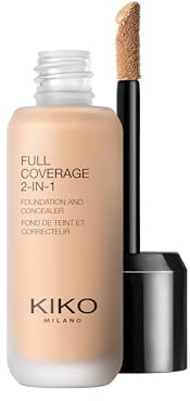 KIKO Milano Full Coverage 2-in-1 Foundation & Concealer 07 - WB 30 Warm Beige, 2 I 1 Foundation Och Concealer, Hög Täckning