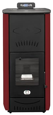 STUFE A PELLET ITALIA Asia 24 Kw WiFi - Stufa a Pellet Idro Efficienza 92% Scalda 180m² Autonomia 22H Programmabile Controllo WiFi 5 Velocità e Potenze Garanzia 24 Mesi Rosso