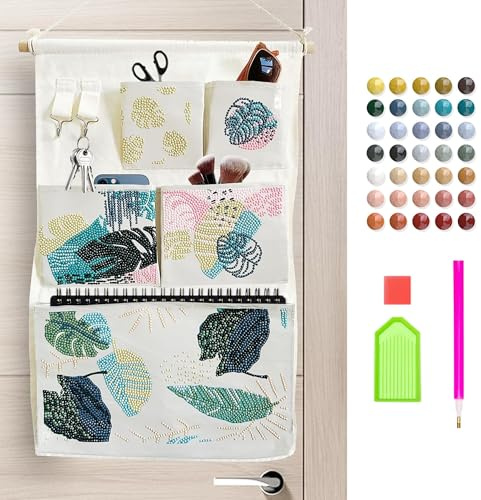 CharySim Diamond Painting Hängen Tasche Daiments Painting Erwachsene Basteln Kinder mit Diamant Malerei Zubehör Bastelset Mädchen 7 8 9 10 11 12 Jahre Geschenk Hängeorganizer Muster 02
