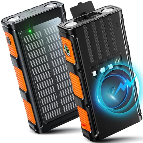 46800mAh &65W Portable Power Bank Battery Pack, 8 Charging Ports USB-C Fast Charging Phone Charger, Outdoor Solar Charger with LED Display&Flashlight, for Samsung/iPhone/Tablet