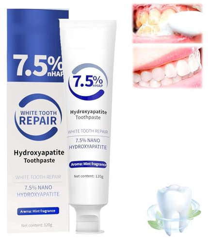 Pasta de dientes de hidroxiapatita, pasta dental blanqueadora, pasta de dientes de limpieza profunda para el cuidado bucal, protección de esmalte y blanqueamiento para dientes sensibles (1)