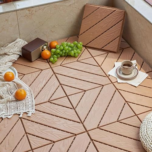 ININOSNP Hochbelastbar Ineinandergreifende Terrassenfliesen aus Kunststoff. Terrassenfliesen for den Außenbereich, leicht zu reinigen