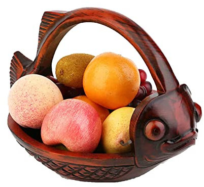 Obstschale, Kreativer Obstkorb aus Holz, Großer Teller mit Trockenobst, Präsentationsständer für Snacks, Süßigkeiten und Nüsse, Dekoratives Geschenk für den Schreibtisch