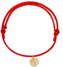 KAKI La Felicità è Nelle Piccole Cose Braccialetto Filo Rosso del Destino Singolo Oro, Akai Ito 赤い糸, Bracciale Amicizia e Amore, Regalo Simbolico per Lui e Lei