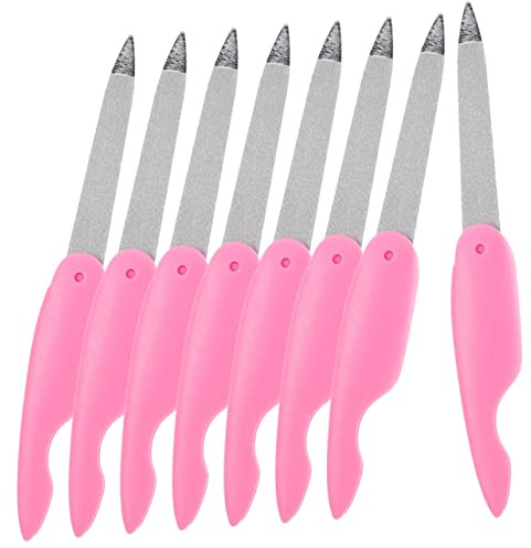 SHERCHPRY 8 Stück Kleiner Nagelfeile Klappbar aus Metall für Fingernägel und Zehennägel mit Beidseitiger Polierfläche für Zuhause und Nagelstudio