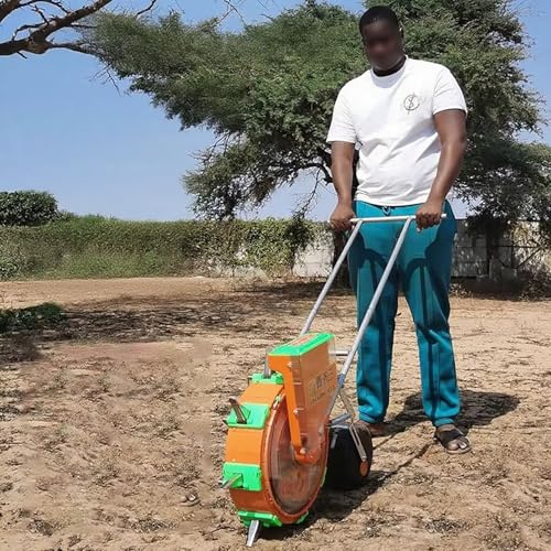 WhamtL Garden Seeder Sweet Corn Planter for Garden, Accurate Planting Handheld Roller Seeder, Large Capacity Seed Storage Box, Hand Seeder for Planting Seeding(9 Nozzles)