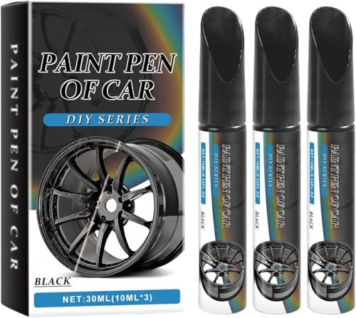 Car Wheel Scratch Repair Pen, Gloss Black Rim Touch Up Paint Efficient Car Alloy Wheel Scratch Repair Pen, Rust-Proof Waterproof Remover Curb Rash, Universal Automotive Touch Up Paint Pen