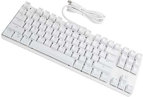 ZDETGU Tastiera Meccanica a 87 Tasti con Retroilluminazione per Giochi e Uso in Ufficio - Accessorio per Computer Cablato USB 2.0