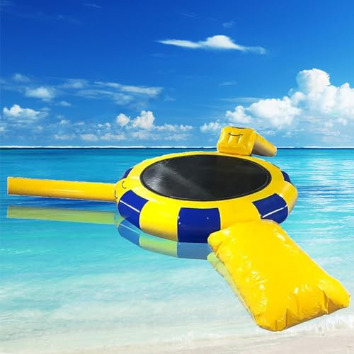Trampolino gonfiabile ad acqua, 4,6 m, per divertimento in piscina e lago, piattaforma subacquea e scivolo per parco acquatico