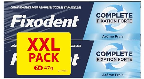 Fixodent Crème Adhésive, Complete Fixation Forte, 94g | Fixation Forte, Saveur Fraîche, Application Facile, pour Prothèses Totales et Partielles