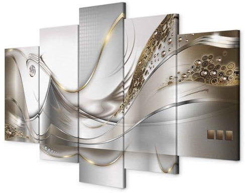 Cuadros B&D XXL - Cuadro en Lienzo Abstracto Moderno 200x100 cm - Cuadros Impresión de 5 Piezas decorativos Decoracion Decorativo para Pared modernos dormitorios de Pared - Estilo vintage a-A-0004-b-o