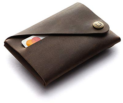 Crazy Horse Craft Personalisierte Geldbörse mit Prägung, Kartenetui Leder | Slim Wallet für Damen und Herren, kleiner Geldbeutel und Kartenhalter mit Münzfach, pflanzlich gegerbt und handgemacht