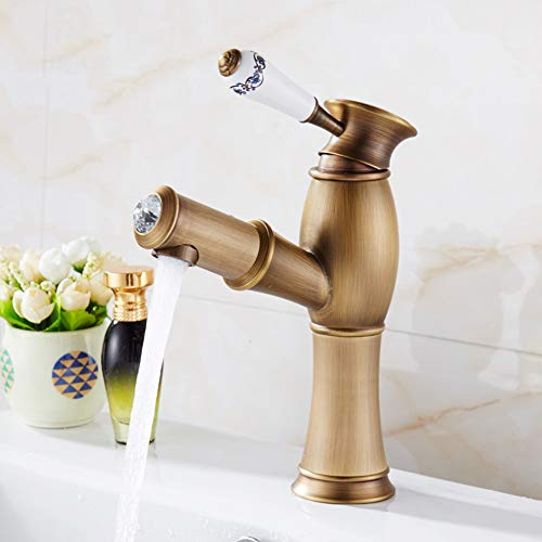 Rubinetto Bagno Lavabo, Rubinetto Bagno Con Doccetta Estraibile, Stile Antico Ottone Rubinetto Lavabo, Rubinetto Bidet Per Acqua Calda E Fredda Disponibile, Elegant Miscelatore Monocomando, Nero