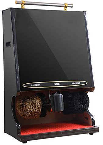 NNHDWS Cireuse De Chaussures, Chaussures Automatiques Polissage De Nettoyage Pinceau Polisseuse Multi-Brosse Propice Au Centre De Vente D'entrée De L'hôtel (6 Couleurs),Noir
