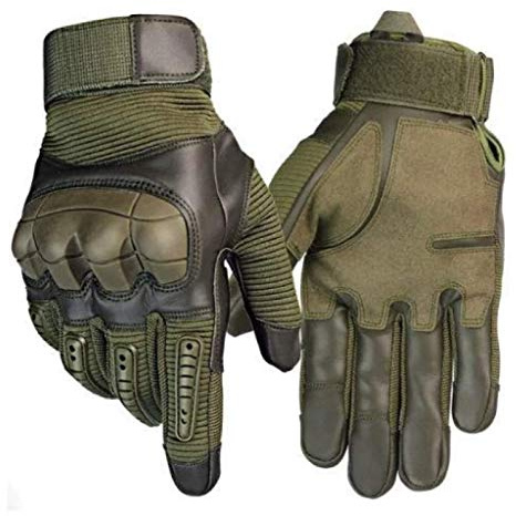 Tactical Gloves-Indestructible, Warm, Waterproof, Full Finger Finger Hard Knuckle Gloves for Hunting, Shooting, Motorcycle, Cycling, Hiking, Lumbering Heavy Industry S Green