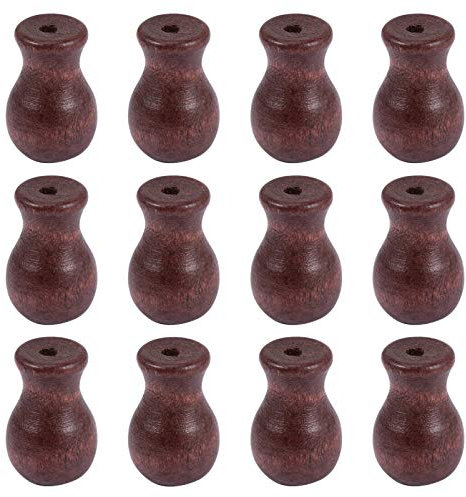 Angoily 12 Piezas de Cordón de Persiana de Ventana Tira de Cordón de Madera Borlas Perillas Cordón Pequeños Colgantes Gotas Extremo de Extracción para Persianas O Cortinas DIY Decoración