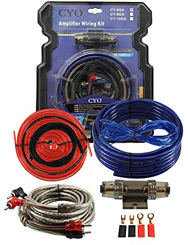 Kabelset für Autoverstärker, Asudaro 6 Guage Car Audio Subwoofer Kabel Car Audio Subwoofer Verstärker Lautsprecher Installation Wire Cable Kit Fuse Anzug Lautsprecher-Installationskabel-Set 5m,Blau