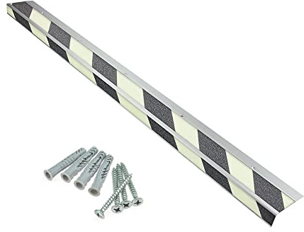 AnTina TAPES® Treppenkantenprofil General Line 9x80cm, nachleuchtend/schwarz | schraubbar, Antirutsch, inkl. Schrauben, Alu-Träger mit Antirutschbeschichtung· zertifizierte Rutschhemmung, robust
