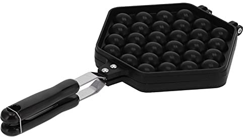 Egg Waffle Maker, Waffle Maker, Egg Puff Maker, Black Double-Sided Non-Stick Coating 30-Hole Aluminum Alloy Mini Waffle Maker Waffle Machine for Gas Stove
