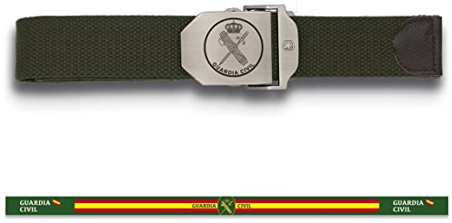 ADCSHOP Pack Cinturón y Pulsera Guardia Civil con Hebilla Metal 130 X 3,9 cm verde nylon