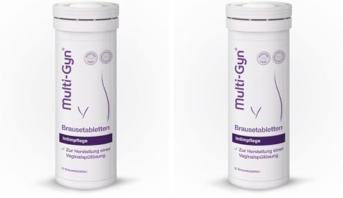 Multi-Gyn Brausetabletten – Vaginaldusche auf Basis natürlicher Inhaltsstoffe für eine sanfte und optimale Vaginalhygiene – für Intimdusche Dusche Frau - 10 Tabletten pro Packung (Packung mit 2)