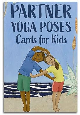 ECHUN Partner Yoga Posen Karten für Kinder Poster Dekorative Leinwand Wand & Kunst Bild Gemälde 60 x 90 cm